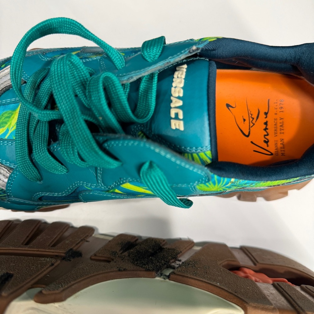 Versace Teal and Green Sneakers - Picture 9 of 9